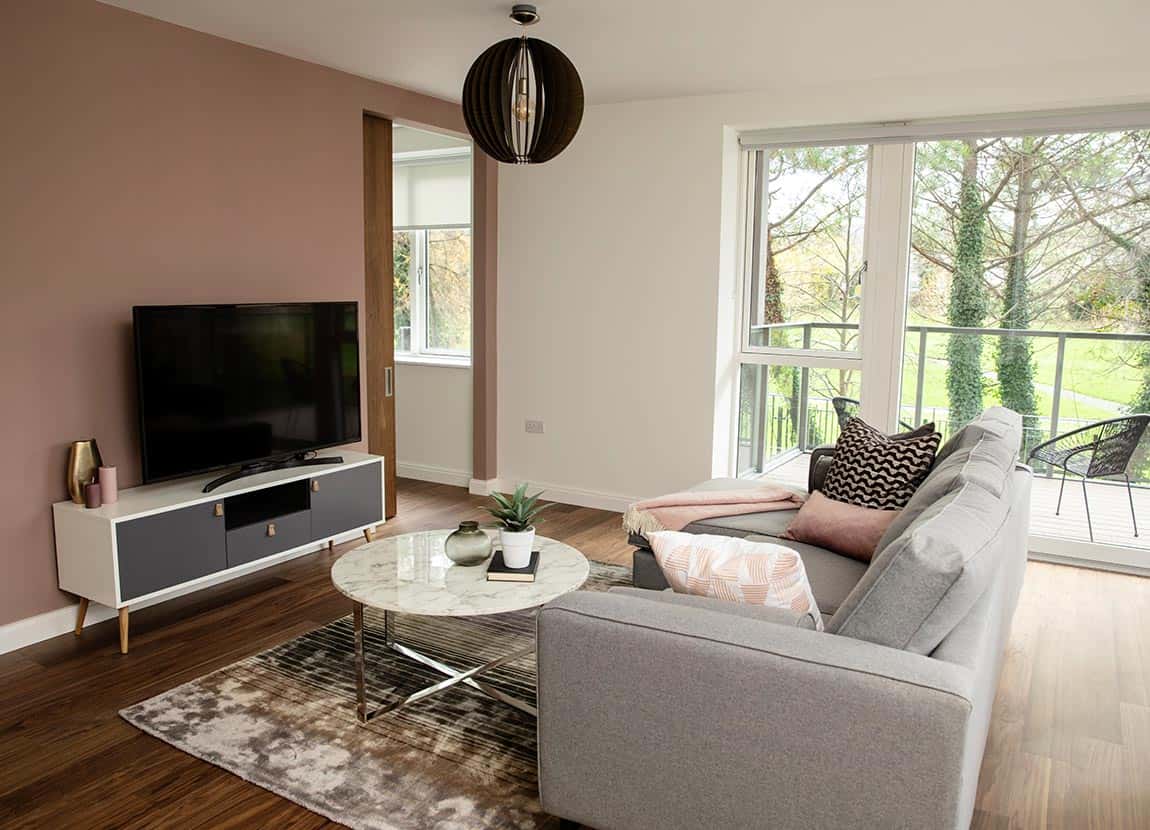 living area furnished apartments in ferbank dublin